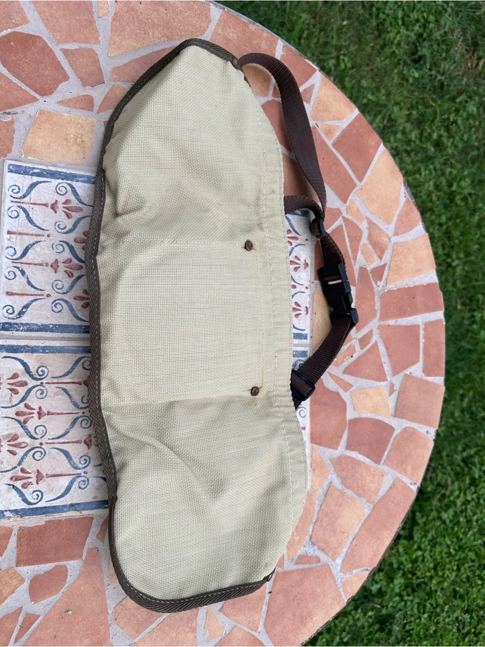 Canvas and Leather Men’s Tote Bag in Olive and Brown